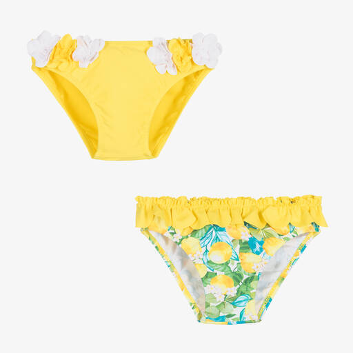 Mayoral-Baby Girls Yellow Bikini Bottoms (2 Pack) | Childrensalon