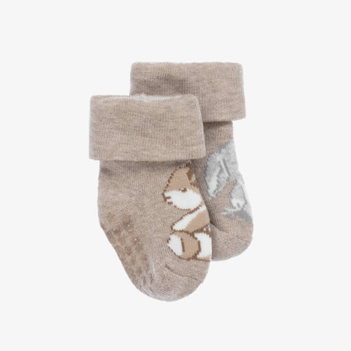 Mayoral Newborn-Beige Bunny Cotton Baby Socks | Childrensalon