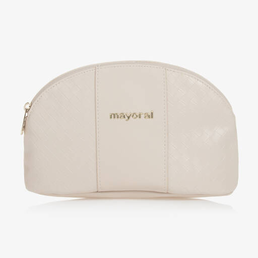 Mayoral-حقيبة صغيرة جلد صناعي لون بيج (25 سم) | Childrensalon