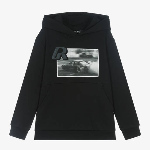 Mayoral Nukutavake-Boys Black Cotton Racing Car Hoodie | Childrensalon