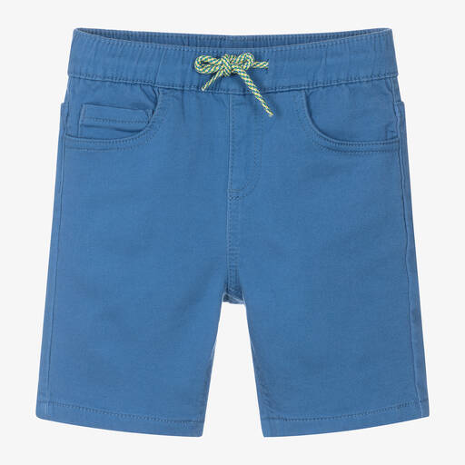 Mayoral-Boys Blue Cotton Drawstring Shorts | Childrensalon