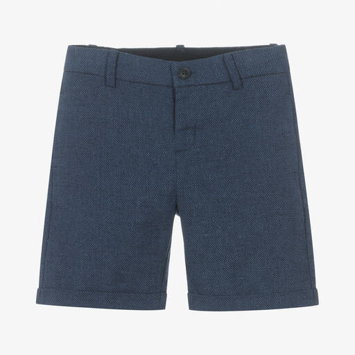 Mayoral-Boys Blue Cotton & Linen Shorts | Childrensalon