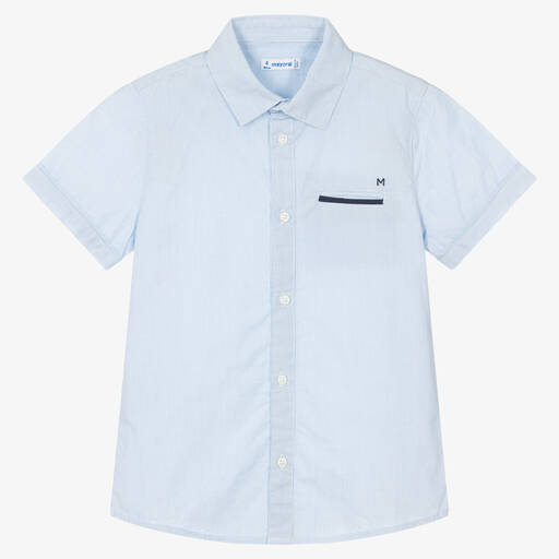 Mayoral-قميص قطن مستدام لون أزرق للأولاد | Childrensalon