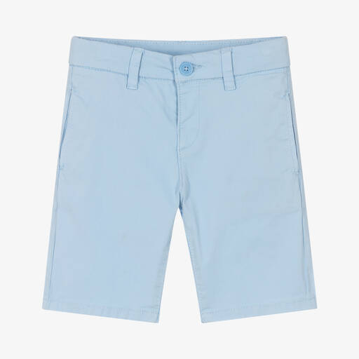 Mayoral-Boys Blue Cotton Shorts | Childrensalon