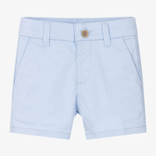 Mayoral-Boys Blue Cotton Twill Shorts | Childrensalon