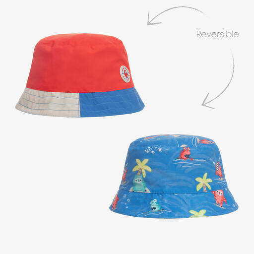 Mayoral-Boys Blue Reversible Sun Hat | Childrensalon
