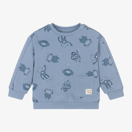 Mayoral-Boys Blue Robot Print Sweatshirt | Childrensalon