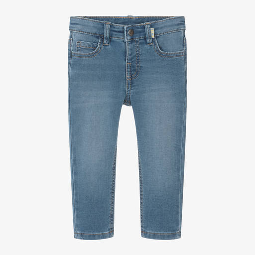 Mayoral-Boys Blue Slim Fit Jersey Denim Jeans | Childrensalon