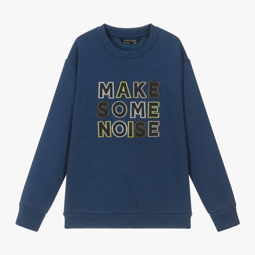 Mayoral Nukutavake-Boys Blue Slogan Sweatshirt | Childrensalon