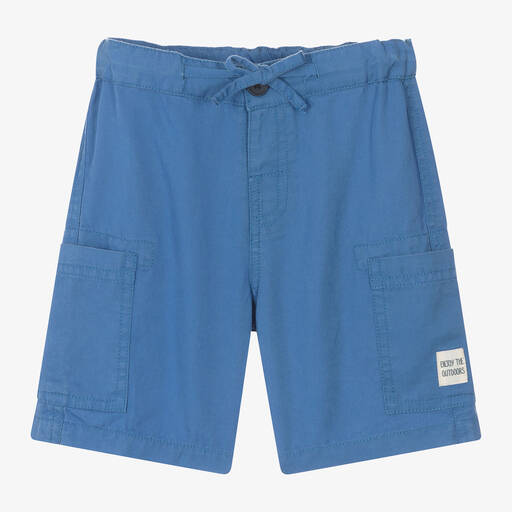 Mayoral-Boys Cornflower Blue Tencel Shorts | Childrensalon