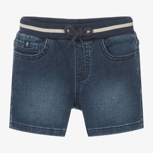 Mayoral-Boys Dark Blue Jersey Denim Shorts | Childrensalon