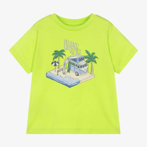 Mayoral-Boys Green Cotton Camper Van T-Shirt | Childrensalon
