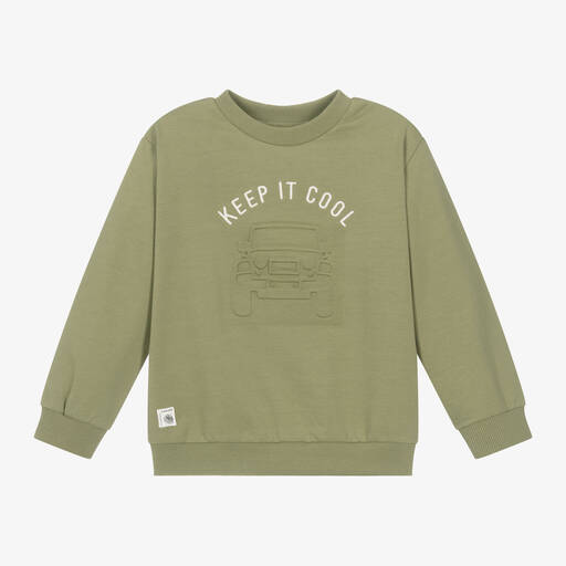 Mayoral-Boys Green Cotton Jeep Safari Sweatshirt | Childrensalon
