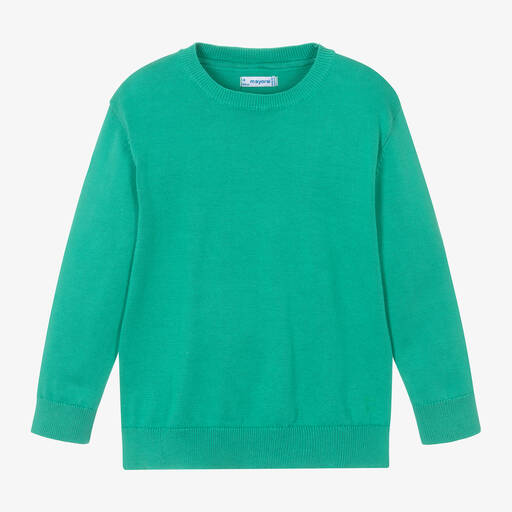 Mayoral-Boys Green Cotton Knit Sweater | Childrensalon