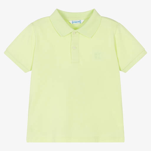 Mayoral-Boys Green Cotton Piqué Polo Shirt | Childrensalon