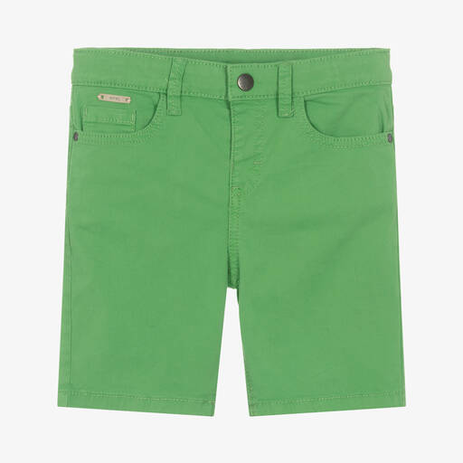 Mayoral-Boys Green Cotton Shorts | Childrensalon