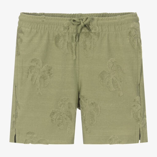 Mayoral-Boys Green Cotton Towelling Shorts | Childrensalon