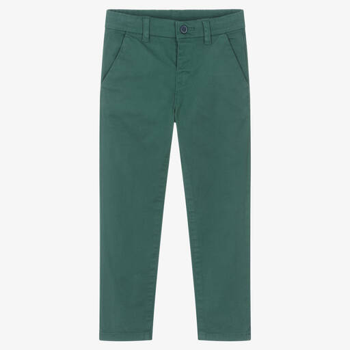 Mayoral-Boys Green Slim Fit Chino Trousers | Childrensalon