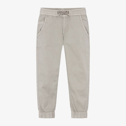 Mayoral-Boys Grey Cotton Trousers | Childrensalon