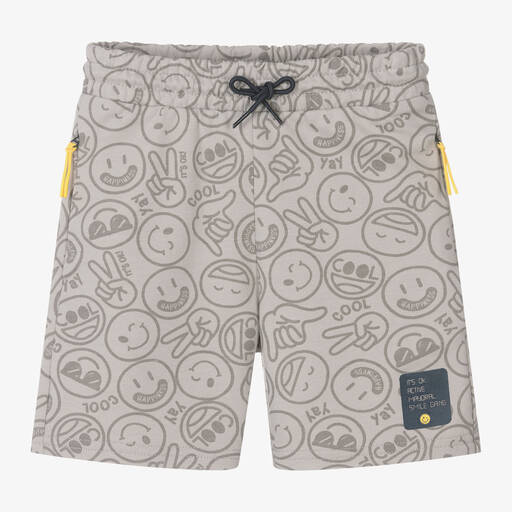 Mayoral-Boys Grey Graphic Cotton Shorts | Childrensalon