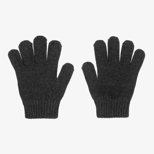 Mayoral-Boys Grey Knitted Gloves | Childrensalon