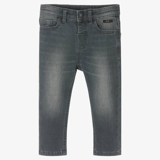 Mayoral-Boys Grey Slim Fit Cotton Denim Jeans | Childrensalon