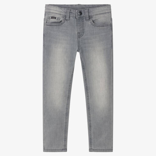 Mayoral-Boys Grey Slim Fit Denim Jeans | Childrensalon