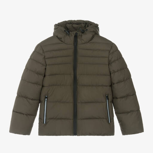 Mayoral Nukutavake-Boys Khaki Green Puffer Jacket | Childrensalon