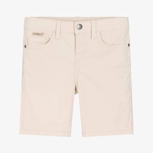 Mayoral-Boys Light Beige Cotton Shorts | Childrensalon