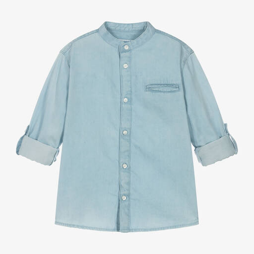 Mayoral-Boys Light Blue Chambray Shirt | Childrensalon