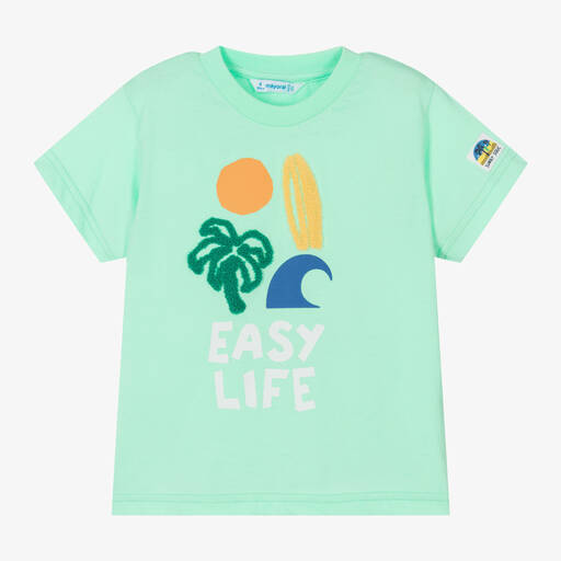 Mayoral-Boys Mint Green Graphic T-Shirt | Childrensalon