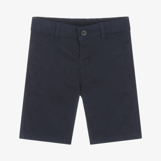 Mayoral-Boys Navy Blue Cotton Shorts | Childrensalon