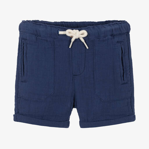 Mayoral-Boys Navy Blue Cotton Shorts | Childrensalon