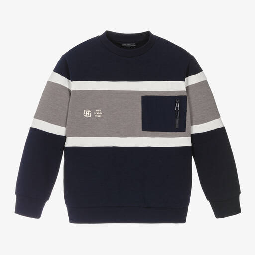 Mayoral Nukutavake-Boys Navy Blue Cotton Sweatshirt | Childrensalon