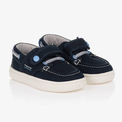 Mayoral-Boys Navy Blue Deck Shoes | Childrensalon