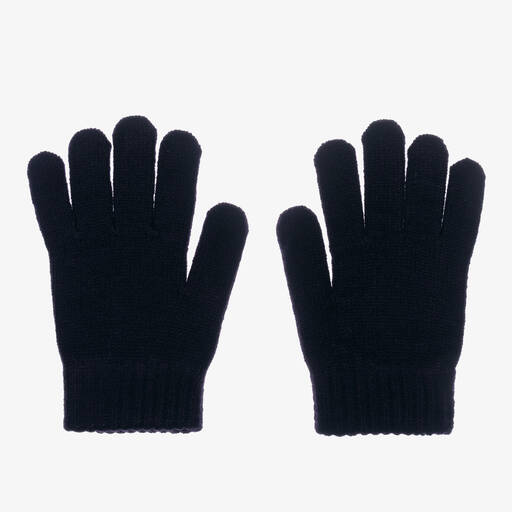 Mayoral-Boys Navy Blue Knitted Gloves | Childrensalon