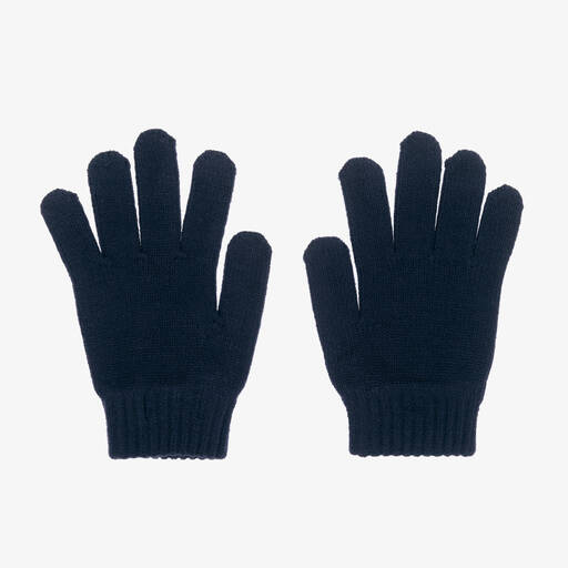 Mayoral-Boys Navy Blue Knitted Gloves | Childrensalon