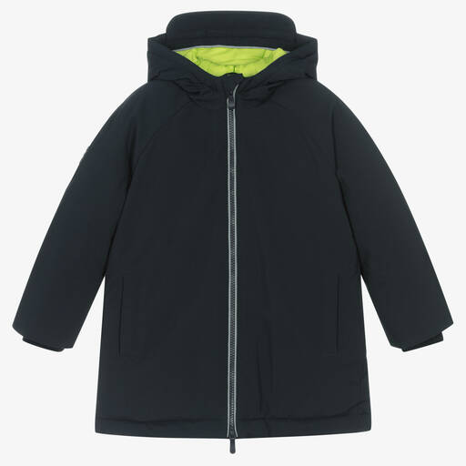 Mayoral-Синее утепленное пальто с капюшоном | Childrensalon