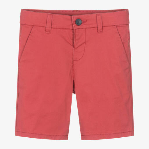 Mayoral-Boys Red Cotton Chino Shorts | Childrensalon
