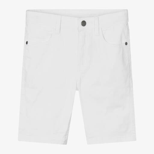 Mayoral Nukutavake-Boys White Cotton Shorts | Childrensalon