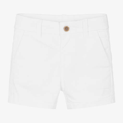 Mayoral-Boys White Cotton Twill Shorts | Childrensalon