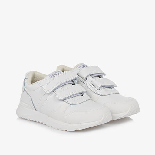 Mayoral-Boys White Leather Trainers | Childrensalon