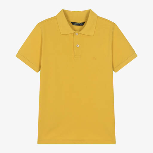 Mayoral Nukutavake-Boys Yellow Cotton Polo Shirt | Childrensalon