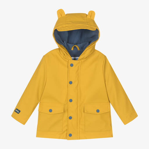 Mayoral-Boys Yellow Fleece-Lined Raincoat | Childrensalon