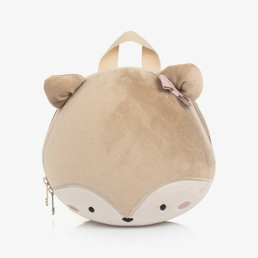 Mayoral-Girls Beige Squirrel Backpack (21cm) | Childrensalon