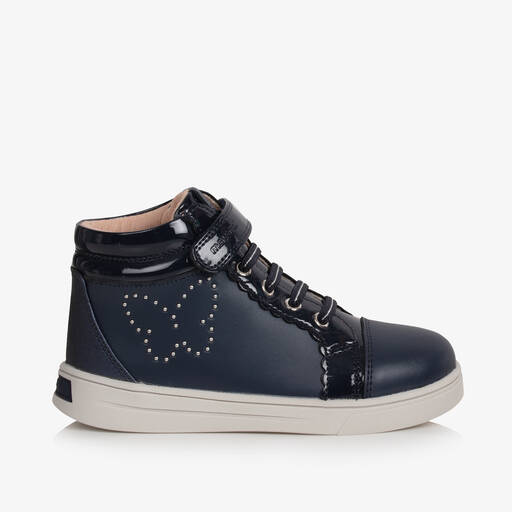 Mayoral-Girls Blue Butterfly High-Top Trainers | Childrensalon