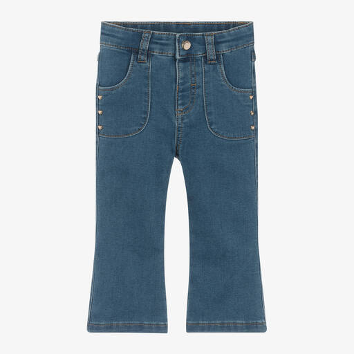 Mayoral-Girls Blue Flared Denim Jeans | Childrensalon