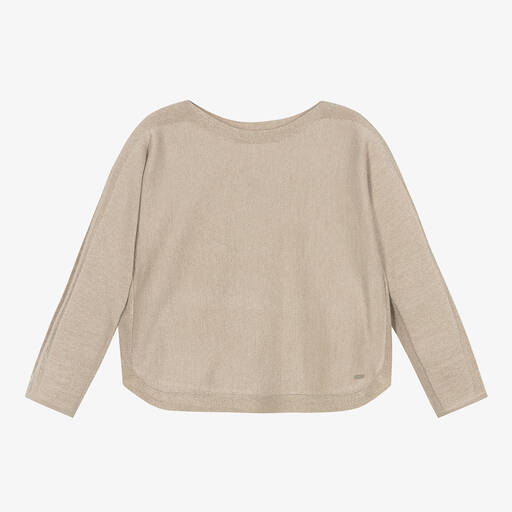 Mayoral-Girls Gold Viscose Knit Sweater | Childrensalon
