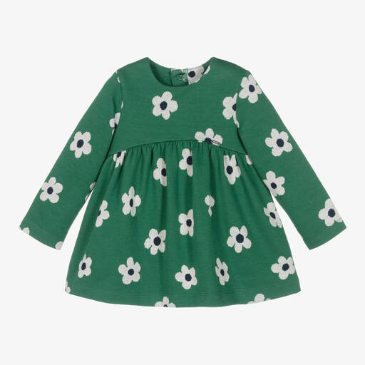 Mayoral-Girls Green Knitted Cotton Flower Dress | Childrensalon
