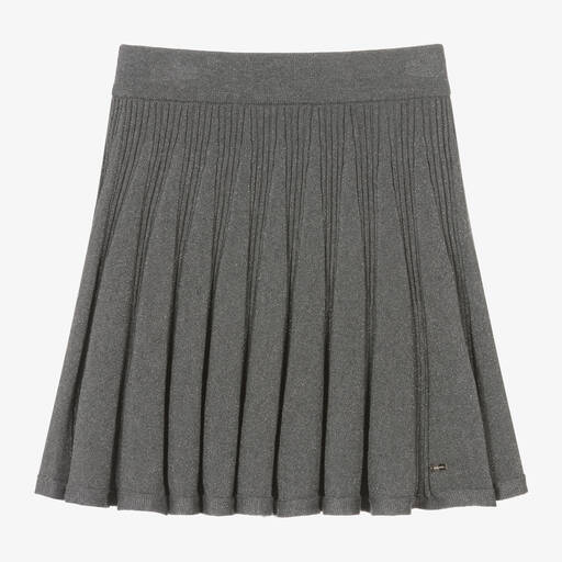 Mayoral-Girls Grey Glitter Knitted Skirt | Childrensalon